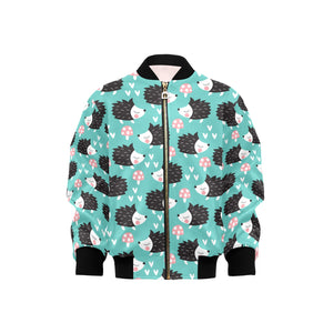 Hedgehog Pattern Print Design 03 Kids' Boys' Girls' Bomber Jacket