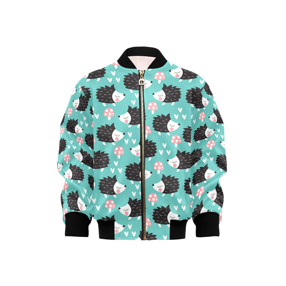 Hedgehog Pattern Print Design 03 Kids' Boys' Girls' Bomber Jacket