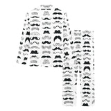 Mustache Beard Pattern Print Design 04 Women's Long Pajama Set