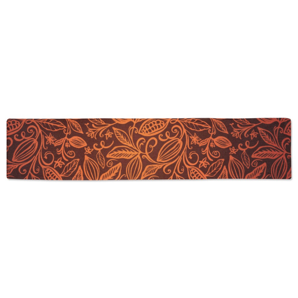 cacao beans tribal polynesian pattern Table Runner