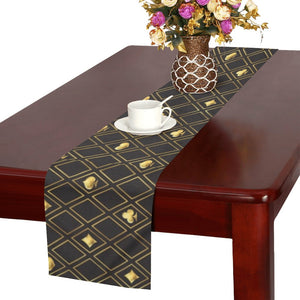 Casino Cards Suits Pattern Print Design 01 Table Runner