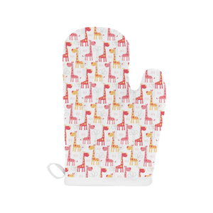 Giraffe Pattern Print Design 03 Heat Resistant Oven Mitts