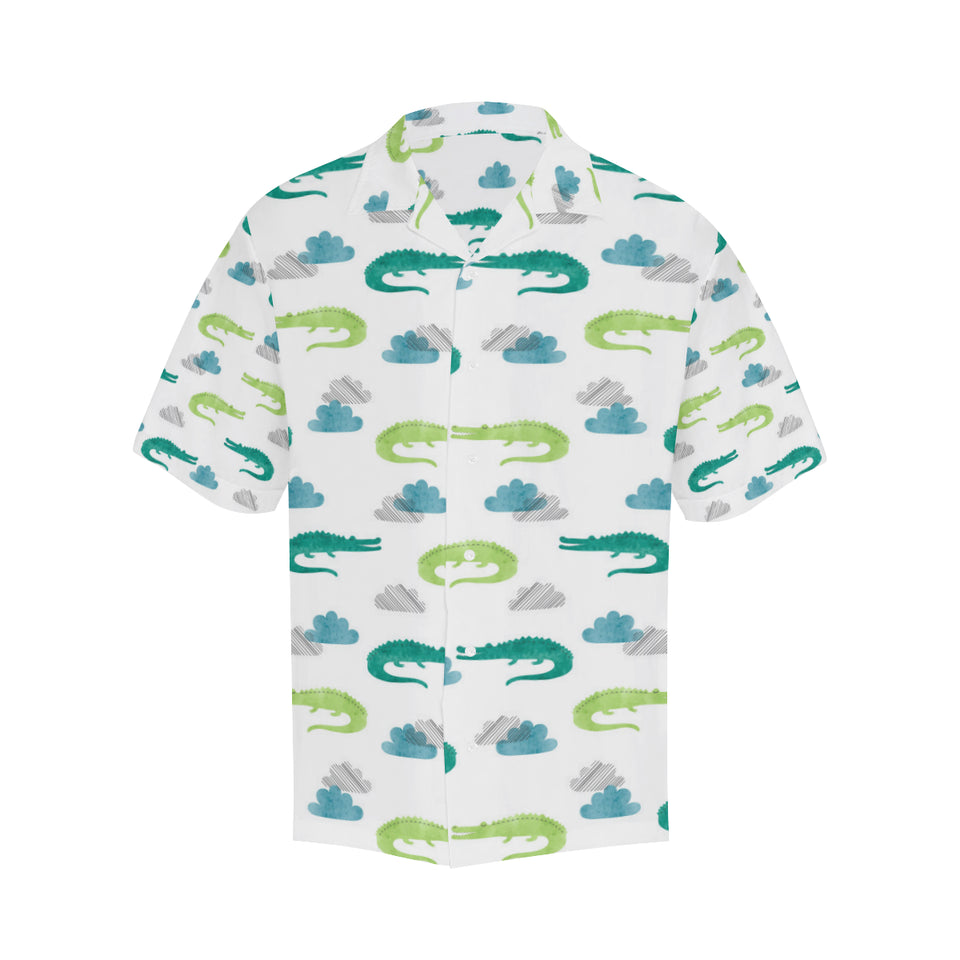 watercolor crocodile pattern Men's All Over Print Hawaiian Shirt