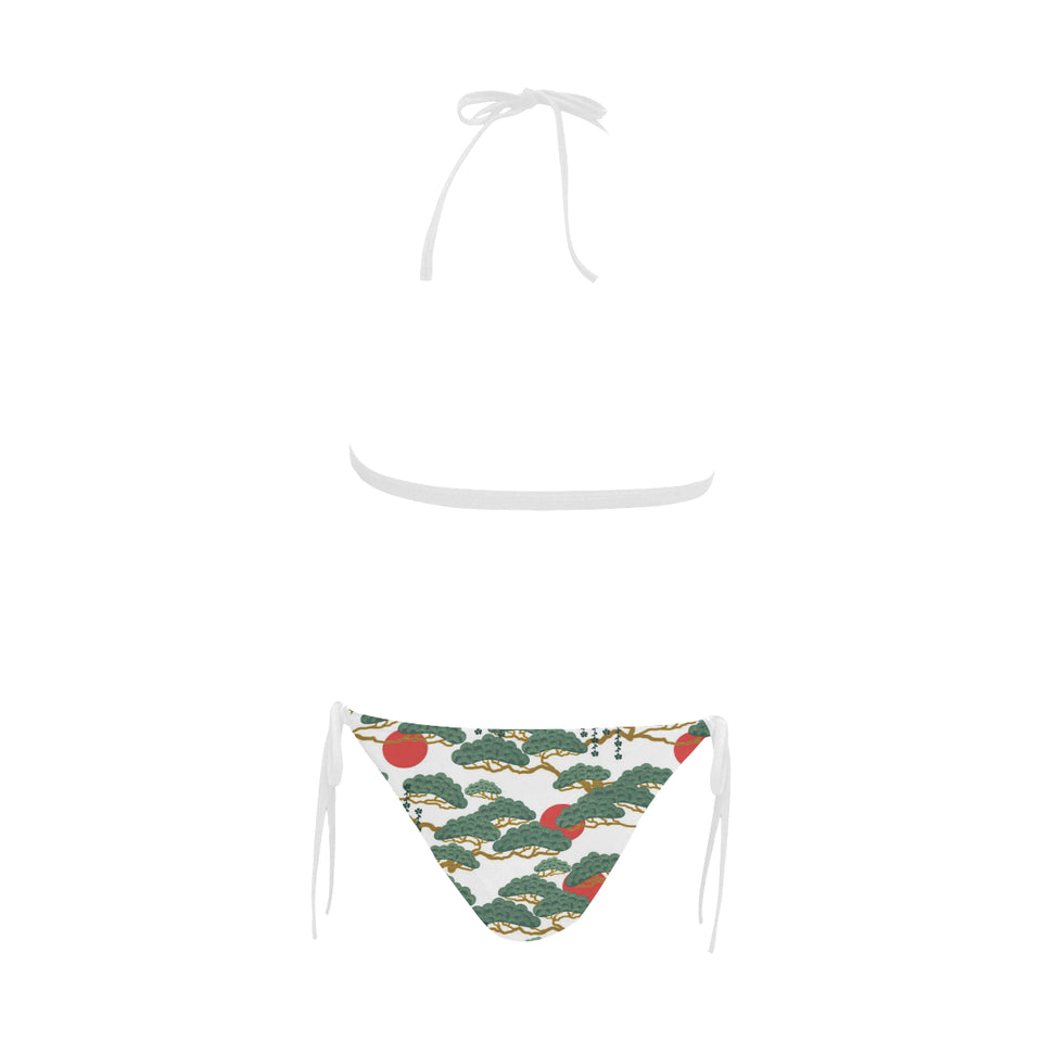 Bonsai red sun japanese pattern Sexy Bikinis Two-Piece Swimsuits