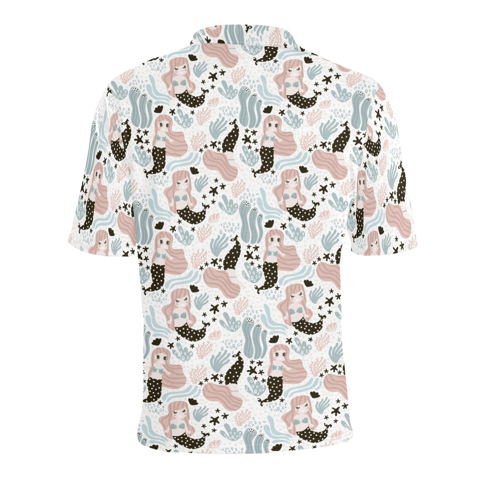 cute mermaid pattern Men's All Over Print Polo Shirt