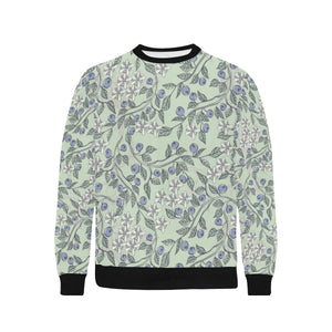 hand drawn blueberry pattern Men's Crew Neck Sweatshirt