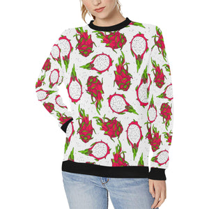 dragon fruits white background Women's Crew Neck Sweatshirt