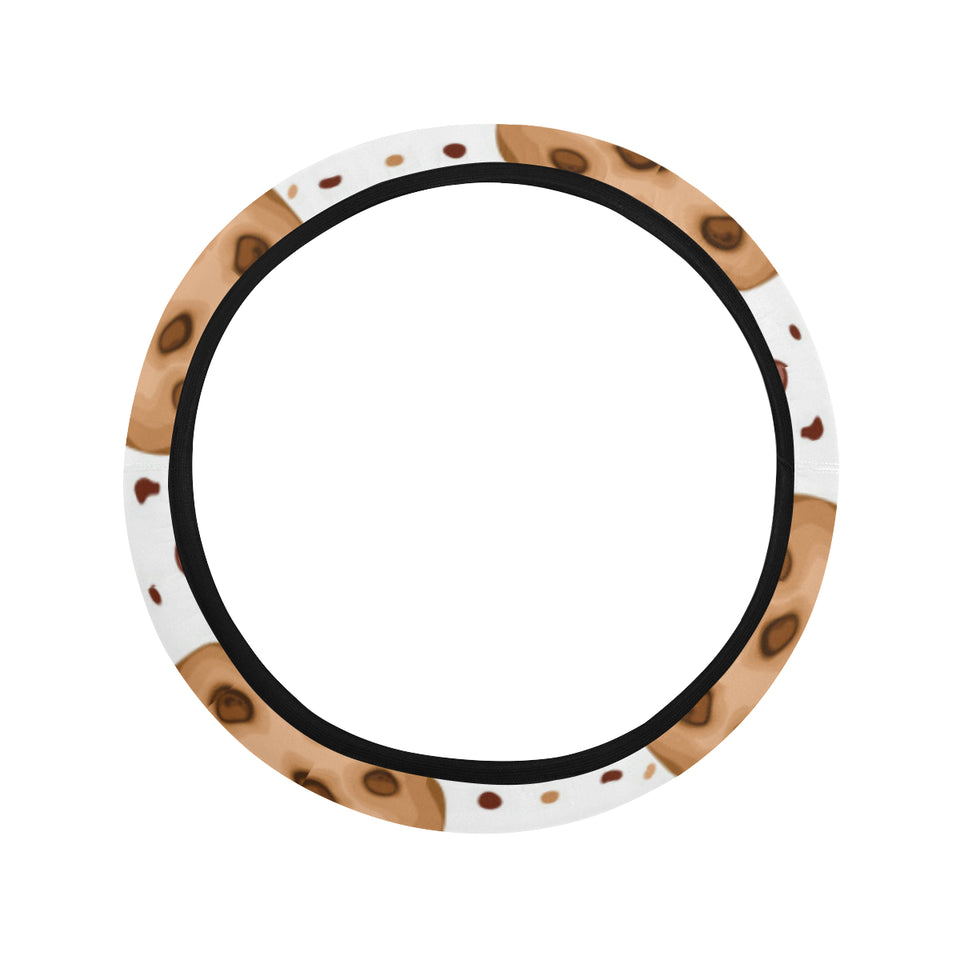 chocolate chip cookie pattern Car Steering Wheel Cover
