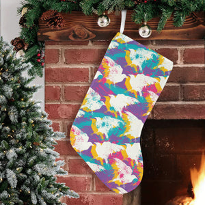 Colorful crow illustration pattern Christmas Stocking