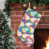 Colorful crow illustration pattern Christmas Stocking