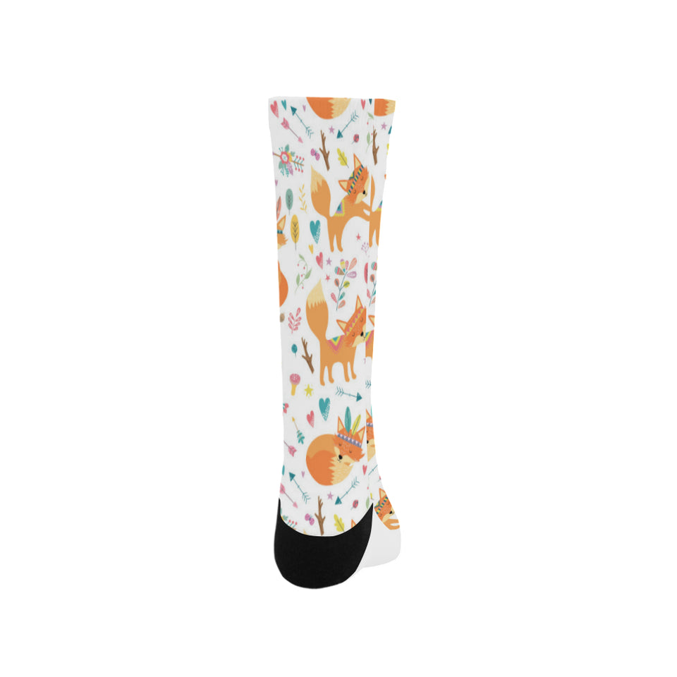 cute tribal fox pattern Crew Socks