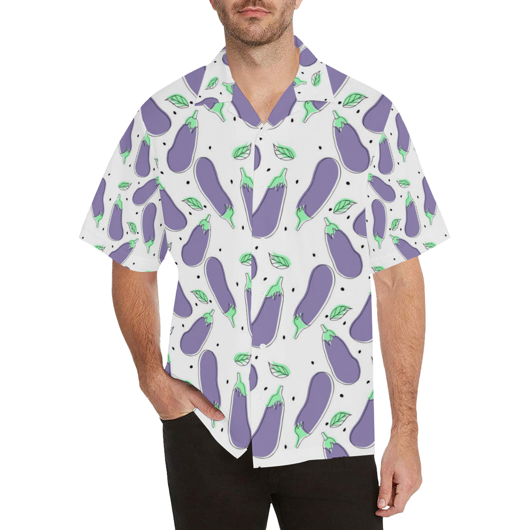 Eggplant Pattern Print Design 05 Men's All Over Print Hawaiian Shirt (Model T58)