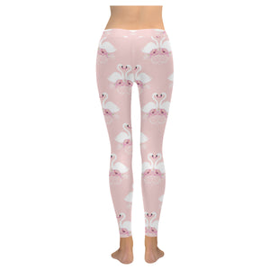 White swan and flower love pattern Women's Legging Fulfilled In US