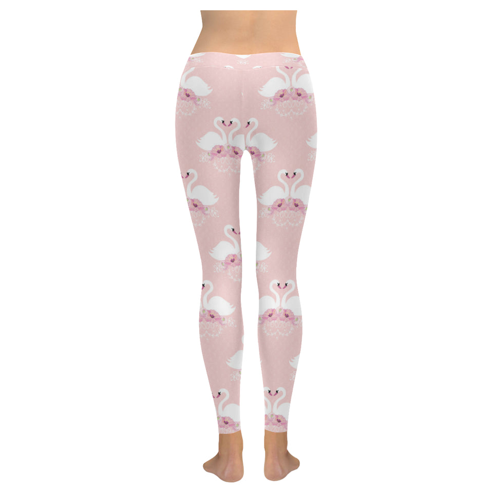 White swan and flower love pattern Women's Legging Fulfilled In US