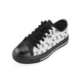 Chihuahua dog pattern Men's Low Top Canvas Shoes Black