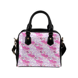 Pink flamingo flower pattern Shoulder Handbag
