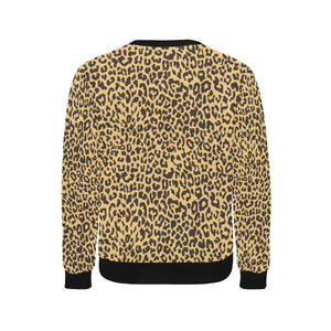 Leopard skin print Men's Crew Neck Sweatshirt