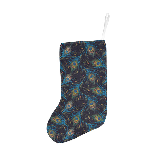 Beautiful peacock feather pattern Christmas Stocking