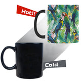 Colorful parrot exotic flower leaves Morphing Mug Heat Changing Mug