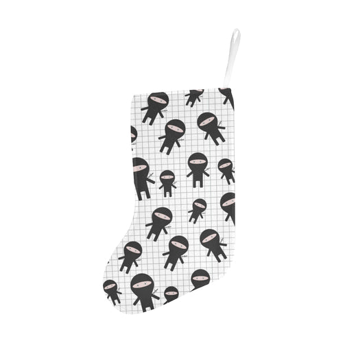 Ninja pattern plaid background Christmas Stocking