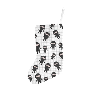 Ninja pattern plaid background Christmas Stocking