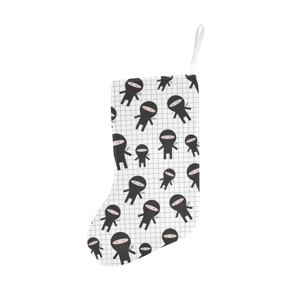 Ninja pattern plaid background Christmas Stocking