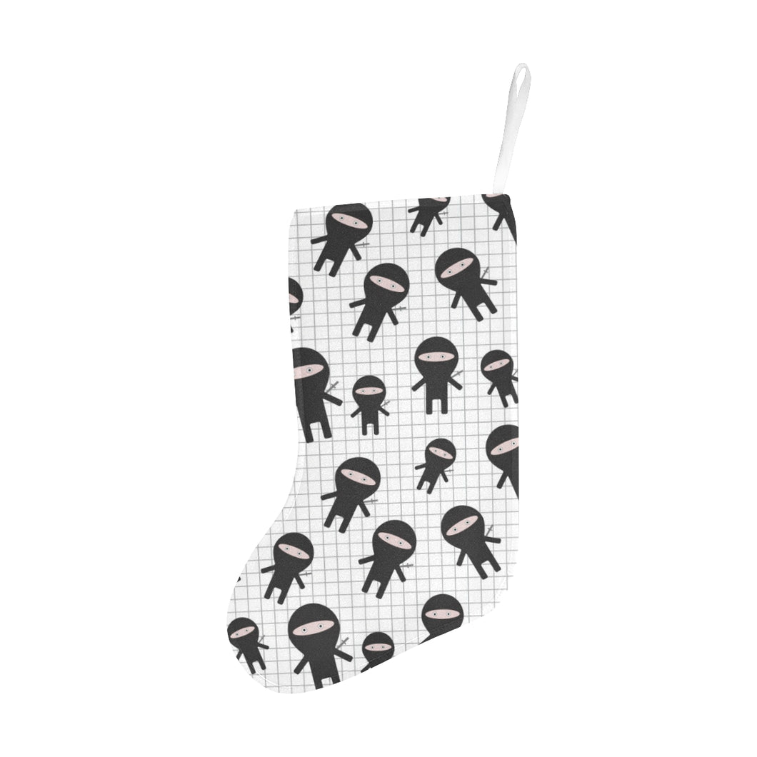 Ninja pattern plaid background Christmas Stocking