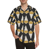 French fries dark background Men's All Over Print Hawaiian Shirt