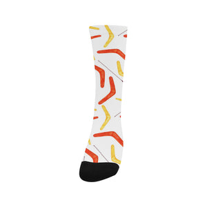 Waterclor boomerang Australian aboriginal ornament Crew Socks