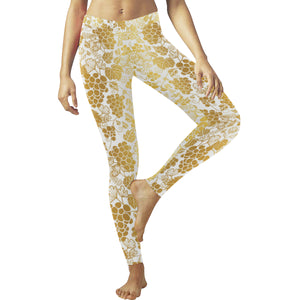 Gold grape pattern Women's Legging Fulfilled In US