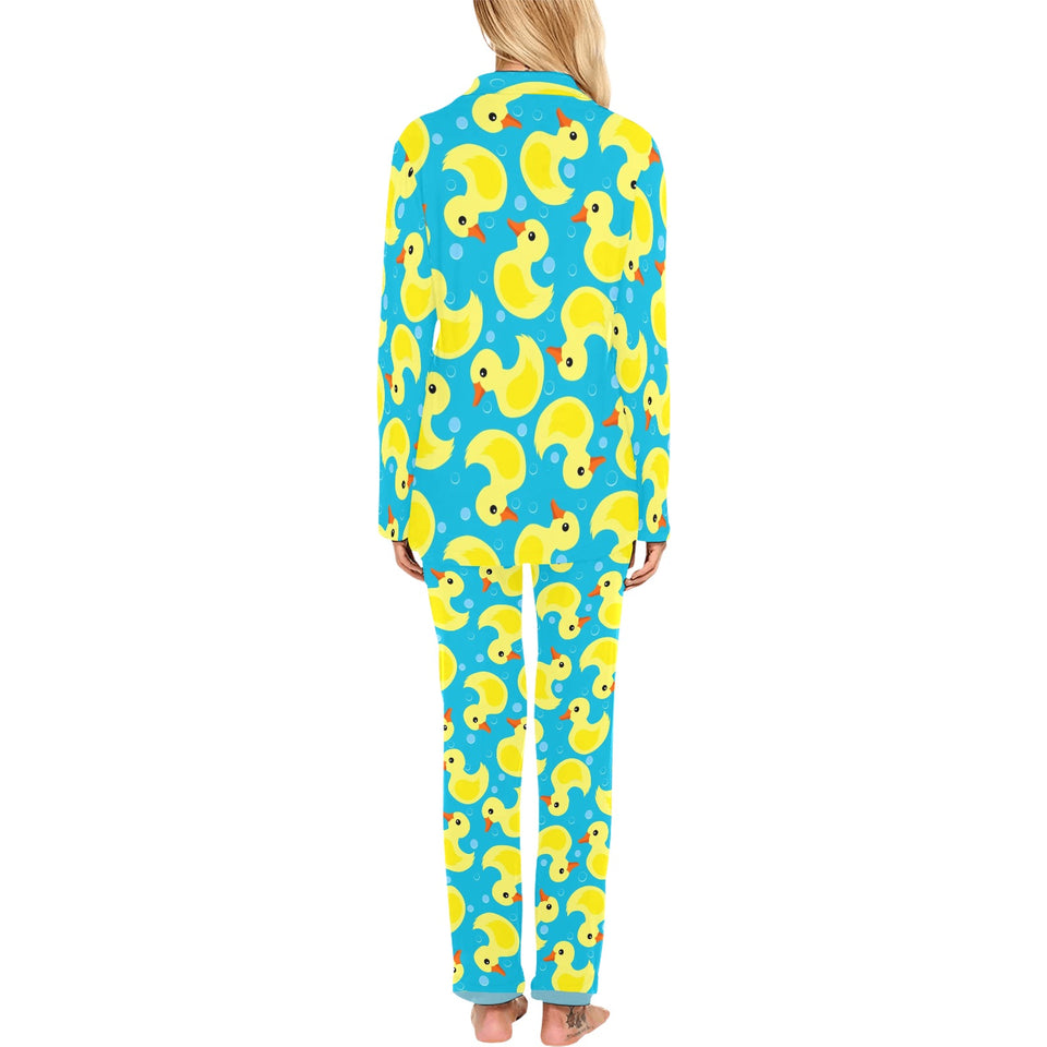 Duck Pattern Print Design 04 Women's Long Pajama Set