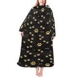 Dog Paws Pattern Print Design 05 Blanket Robe with Sleeves