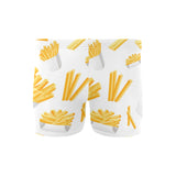 French fries white paper box pattern Men's Swimming Trunks