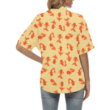 Goldfish Pattern Print Design 02 Women's All Over Print Hawaiian Shirt