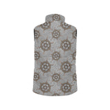 nautical wood steering wheel pattern Women's Padded Vest