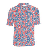 Blue Red Eiffel Tower Pattern Print Design 02 Men's All Over Print Polo Shirt