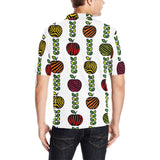 colorful apples leave zebra stripe Men's All Over Print Polo Shirt