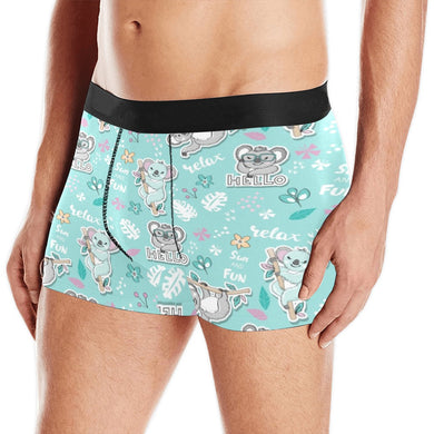Cute koalas blue background pattern Men's All Over Print Boxer Briefs Men's Underwear