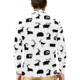 Goat ram pattern Men's Long Sleeve Polo Shirt