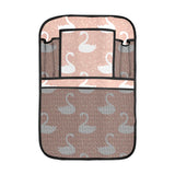 Swan flower light pink background Car Seat Back Organizer