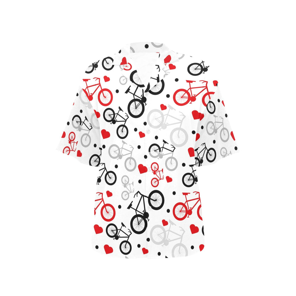 Bicycle Pattern Print Design 04 Women's All Over Print Hawaiian Shirt