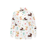 Cute Chihuahua puppie pattern Men's Long Sleeve Polo Shirt