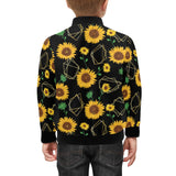 sunflower golden polygonal shapes Kids' Boys' Girls' Bomber Jacket