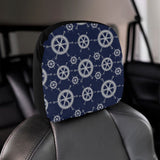 nautical steering wheel design pattern Car Headrest Cover