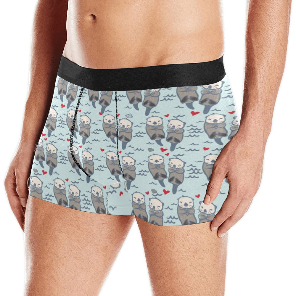 Lovely Sea Otter Pattern Men's All Over Print Boxer Briefs Men's Underwear