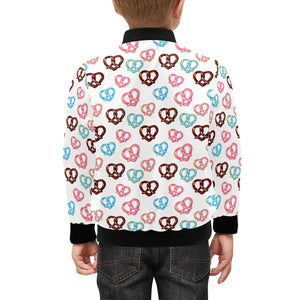 Pretzels Pattern Print Design 04 Kids' Boys' Girls' Bomber Jacket