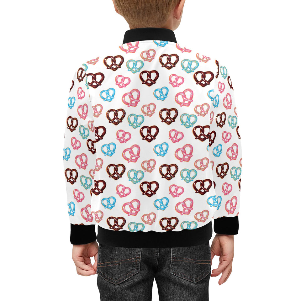 Pretzels Pattern Print Design 04 Kids' Boys' Girls' Bomber Jacket