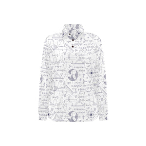 Math Pattern Print Design 03 Women's Long Sleeve Polo Shirt