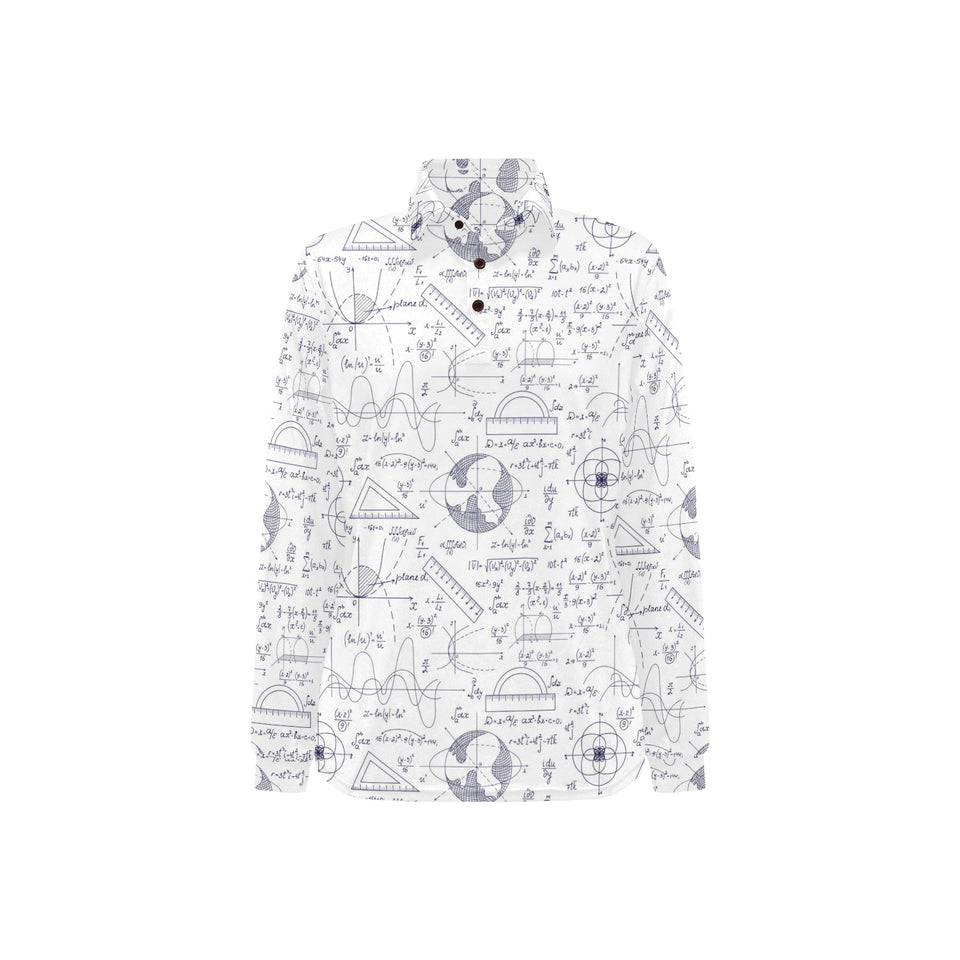 Math Pattern Print Design 03 Women's Long Sleeve Polo Shirt