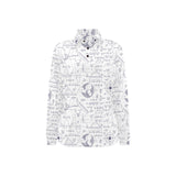 Math Pattern Print Design 03 Women's Long Sleeve Polo Shirt